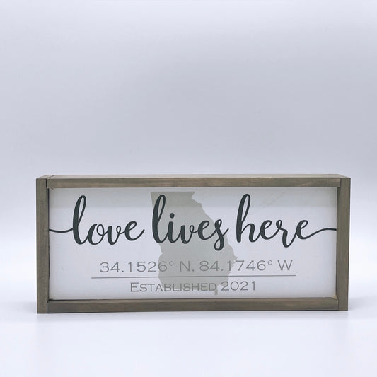 Custom Home Coordinates Sign, 5"x12"