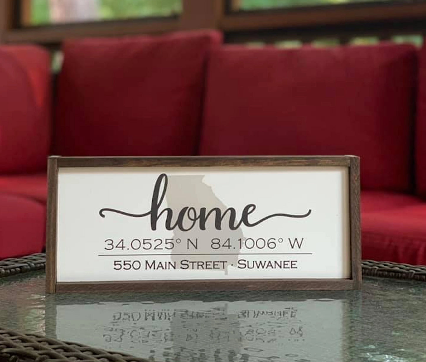 Custom Home Coordinates Sign, 5"x12"