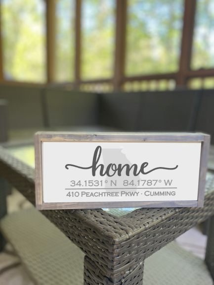 Custom Home Coordinates Sign, 5"x12"